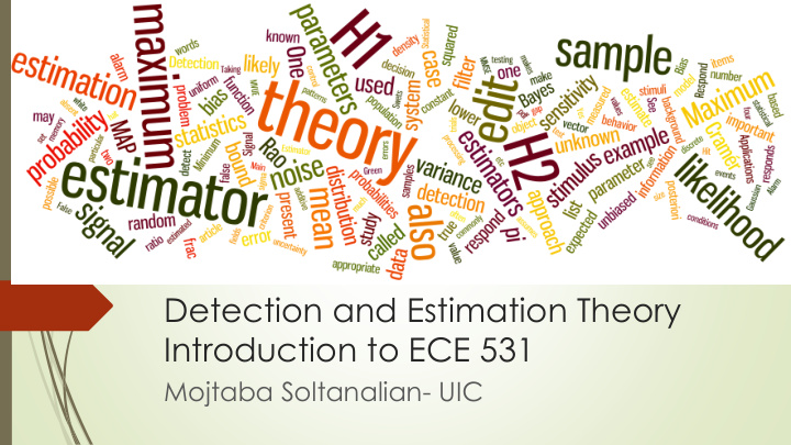 detection and estimation theory