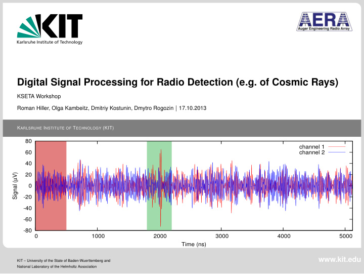 digital signal processing for radio detection e g of