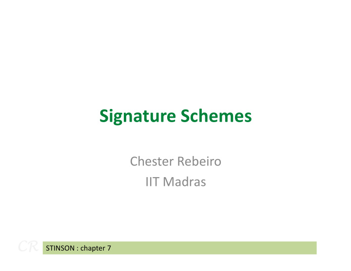 signature schemes