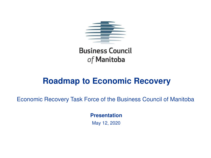 roadmap to economic recovery