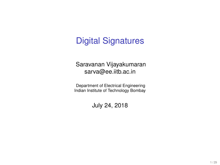 digital signatures