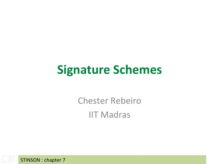 signature schemes