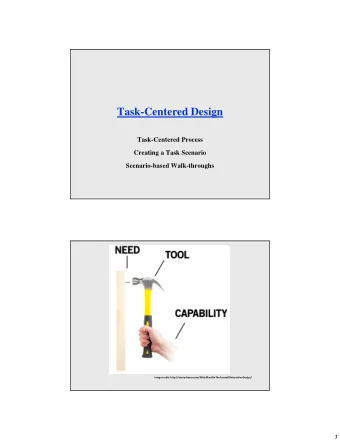 Task-Centered Design  Task-Centered Process  Creating a Task Scenario  Scenario-based Walk-throughs