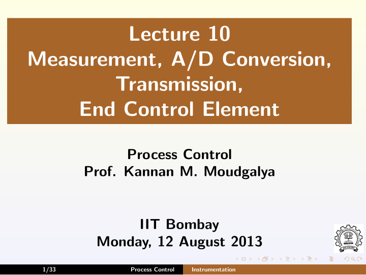 lecture 10 measurement a d conversion transmission end