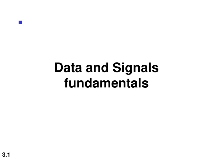 data and signals fundamentals