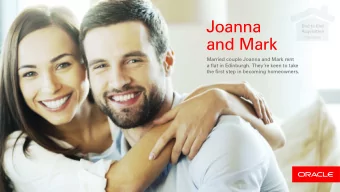 Joanna  End to End  Acquisition  (Mortgage)  and Mark  Married couple Joanna and Mark rent  a flat
