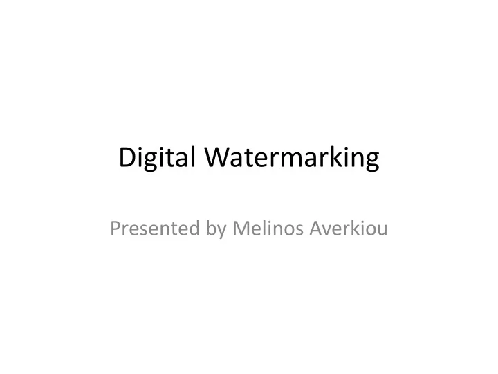 digital watermarking