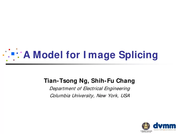 a model for i mage splicing