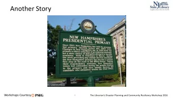 Another Story  Workshops Courtesy  1  The Librarians Disaster Planning and Community Resiliency