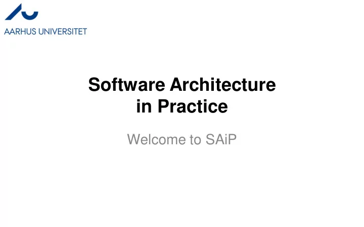 software architecture in practice