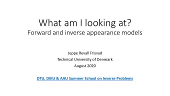 What am I looking at?  Forward and inverse appearance models  Jeppe Revall Frisvad  Technical