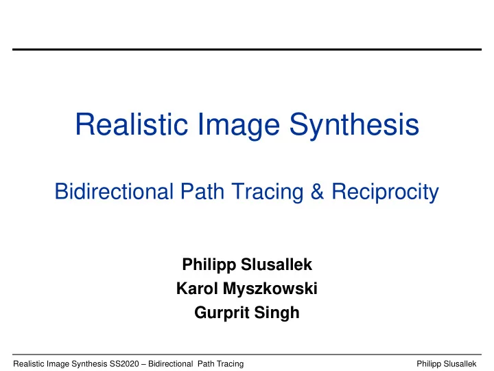realistic image synthesis