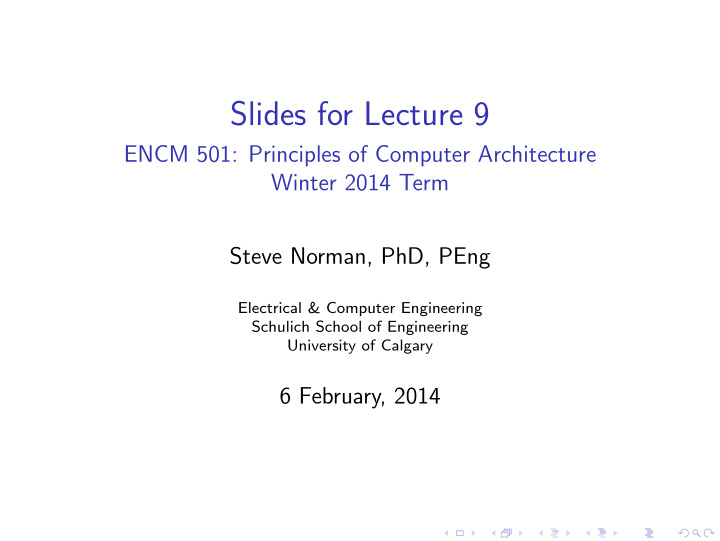 slides for lecture 9