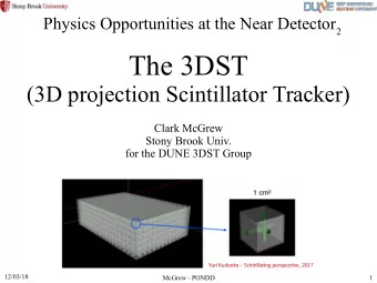 The 3DST  (3D projection Scintillator Tracker)  Clark McGrew  Stony Brook Univ.  for the DUNE 3DST