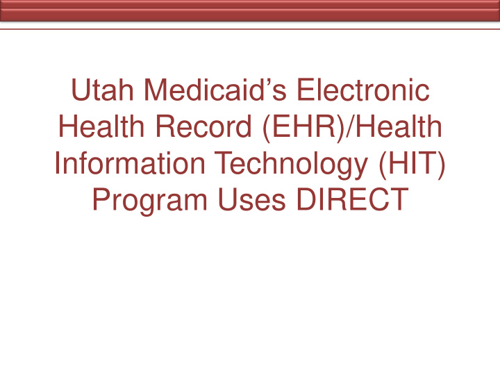 utah medicaid s electronic