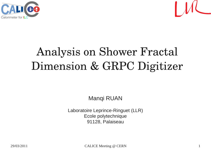 analysis on shower fractal dimension grpc digitizer