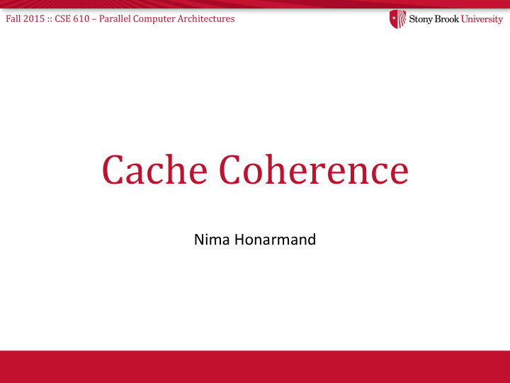 cache coherence