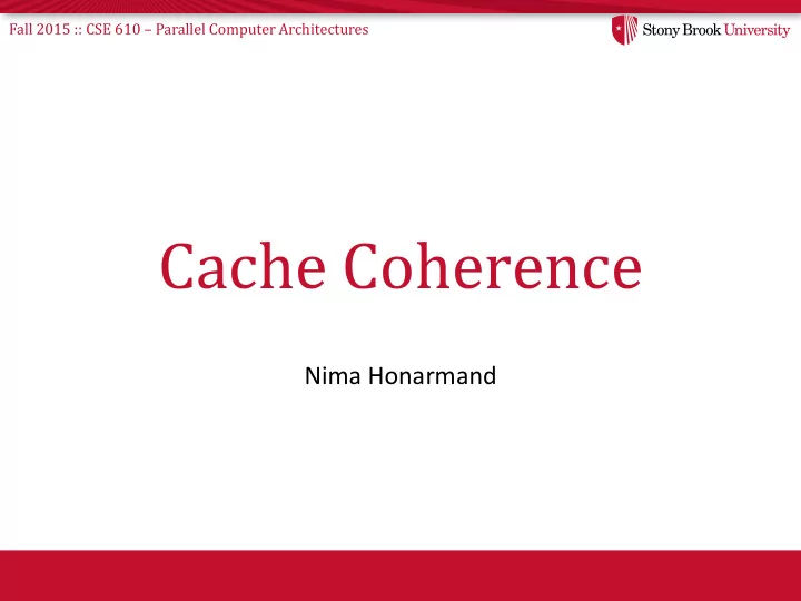 cache coherence
