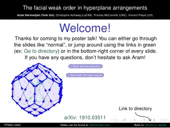 Welcome!  Thanks for coming to my poster talk! You can either go through  the slides like