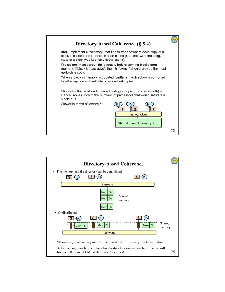 directory based coherence 5 4