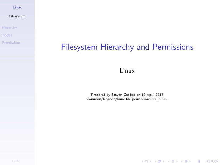 filesystem hierarchy and permissions