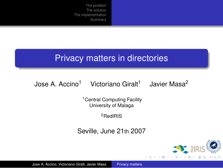 privacy matters in directories