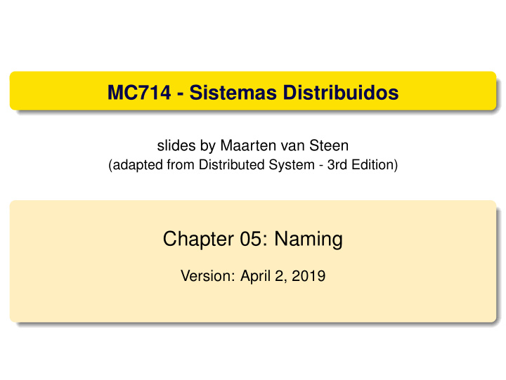 mc714 sistemas distribuidos