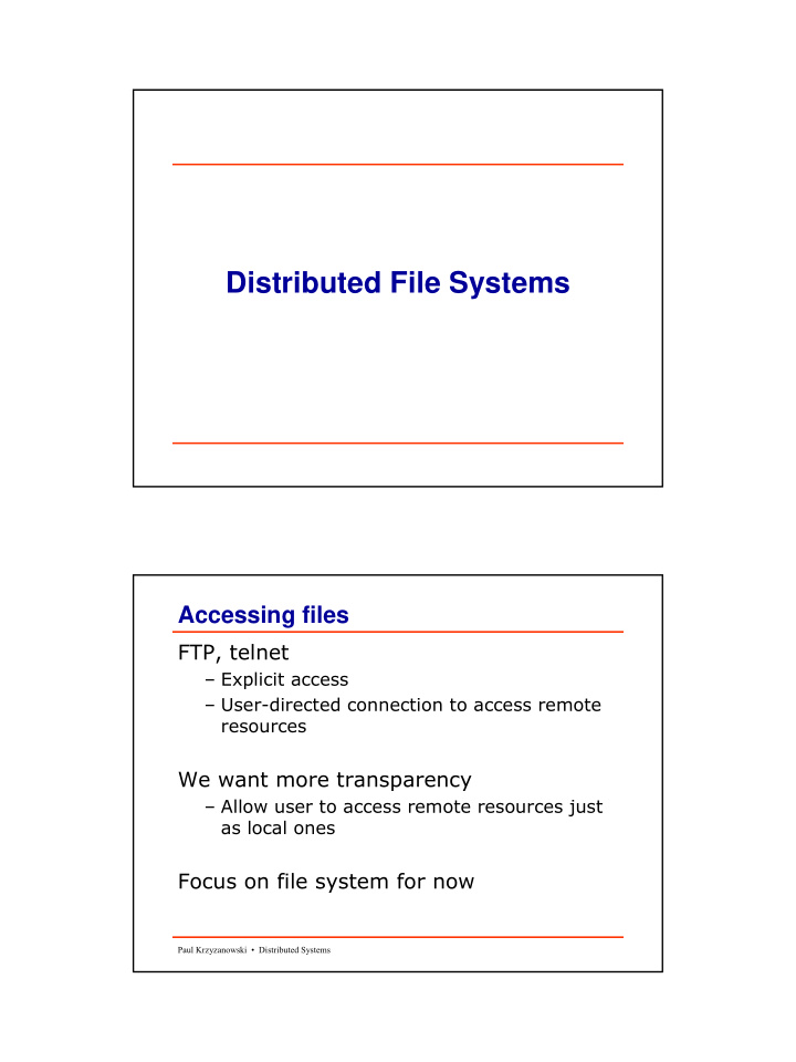 distributed file systems