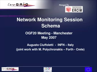 Network Monitoring Session  Schema  OGF20 Meeting - Manchester  May 2007  Augusto Ciuffoletti  -