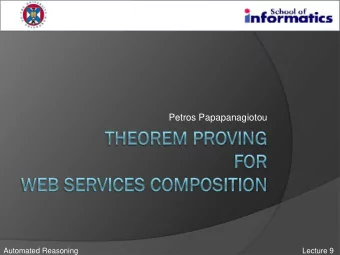 Petros Papapanagiotou  Automated Reasoning  Lecture 9  What have you done so far?  Done  To Go  2