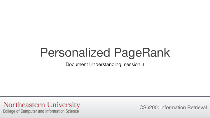 personalized pagerank