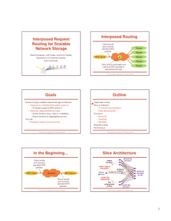 Interposed Routing  Interposed Request  Routing for Scalable  Client sends  and receives  Network