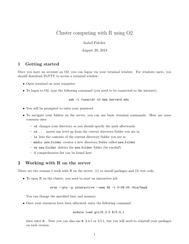 cluster computing with r using o2