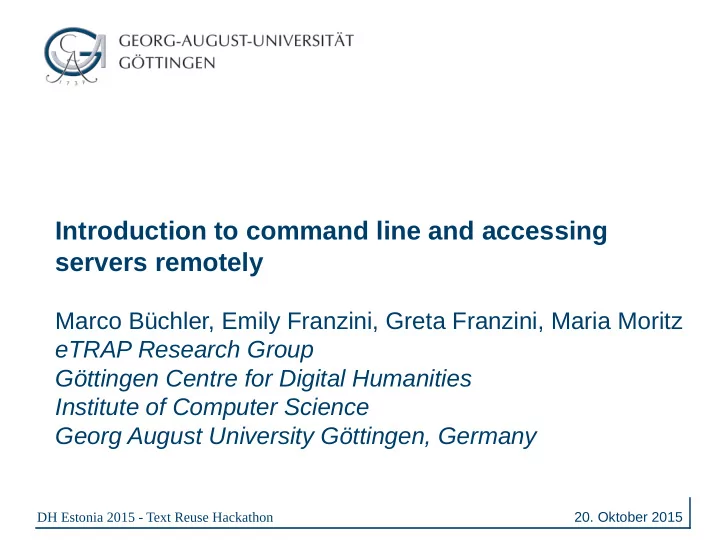 introduction to command line and accessing servers