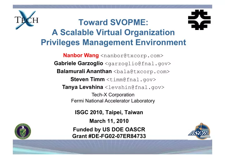 toward svopme a scalable virtual organization