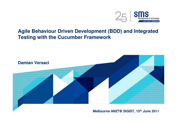 agile behaviour driven development bdd and integrated