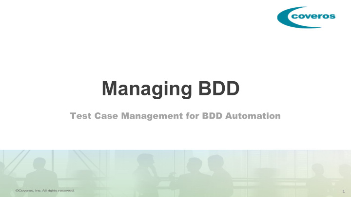 managing bdd