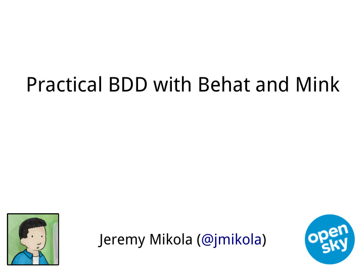 practical bdd with behat and mink