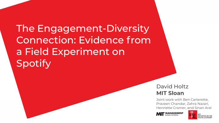 the engagement diversity connection evidence from a field