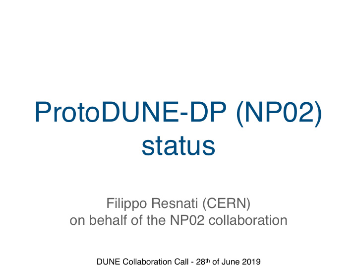 protodune dp np02 status