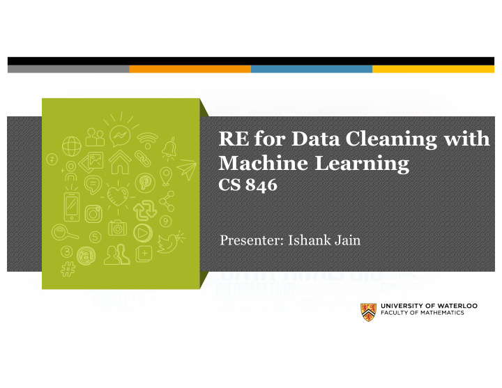 re for data cleaning with machine learning