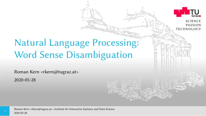 natural language processing word sense disambiguation