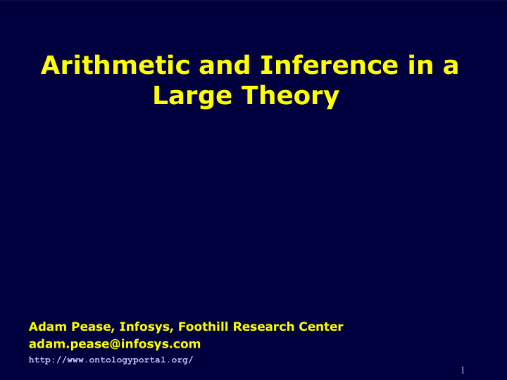 arithmetic and inference in a large theory