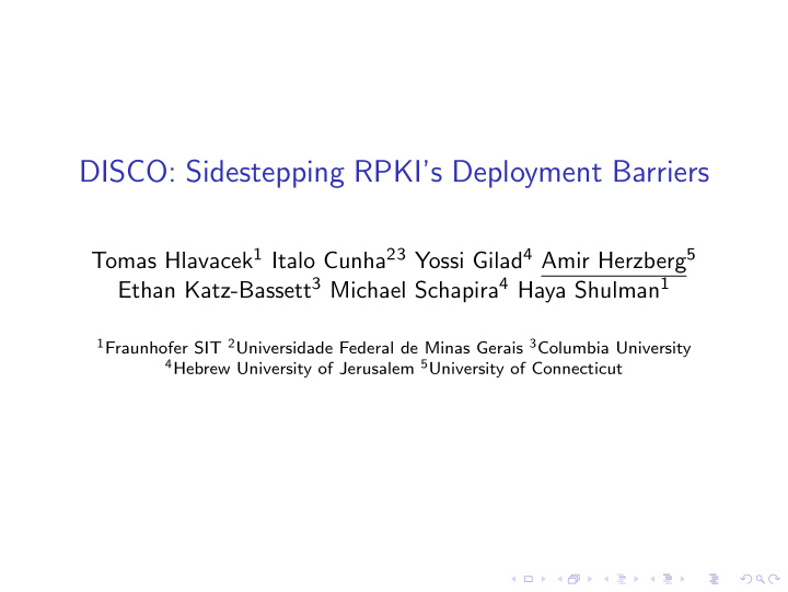 disco sidestepping rpki s deployment barriers