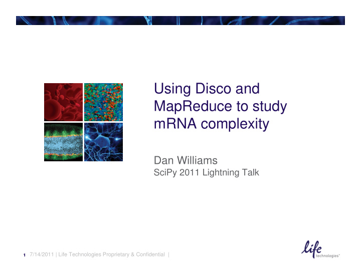 using disco and mapreduce to study mrna complexity
