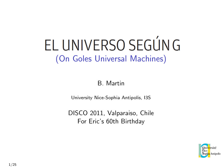 on goles universal machines