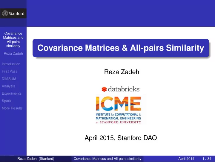 covariance matrices all pairs similarity