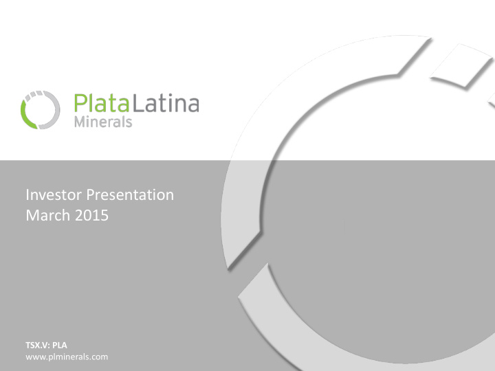 investor presentation march 2015