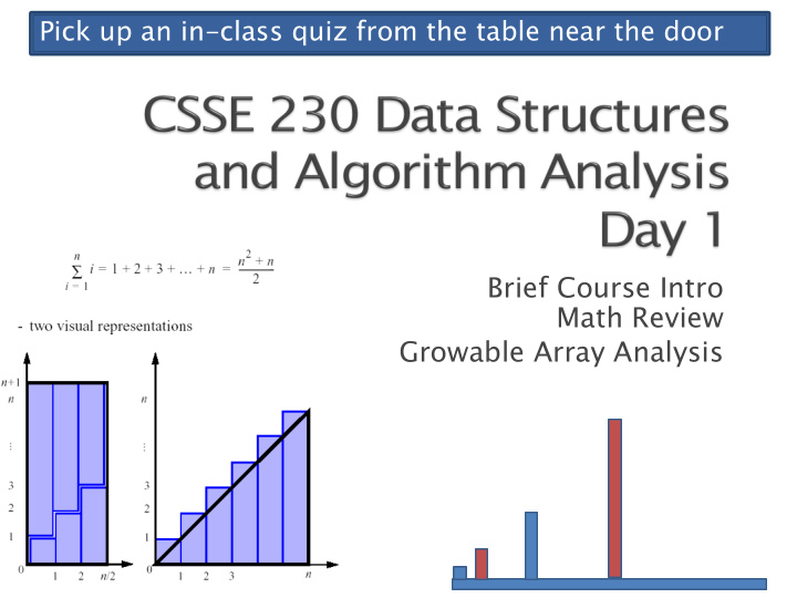 brief course intro math review growable array analysis