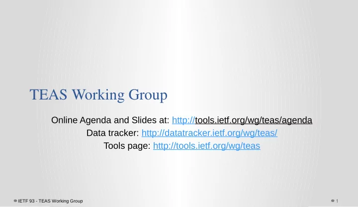 teas working group